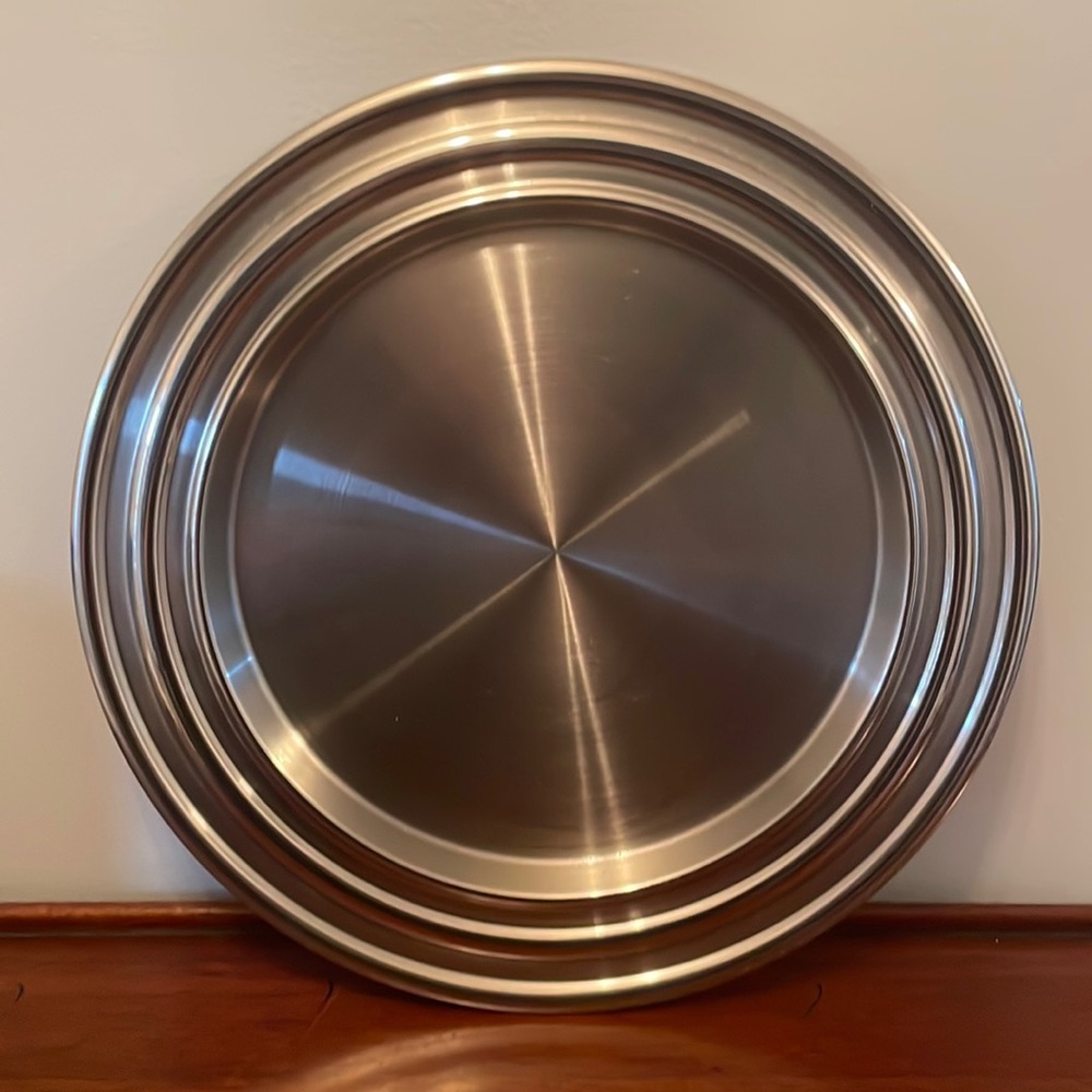 Vintage Kohl’s Silver Stainless Steel Bar Tray Single Wall